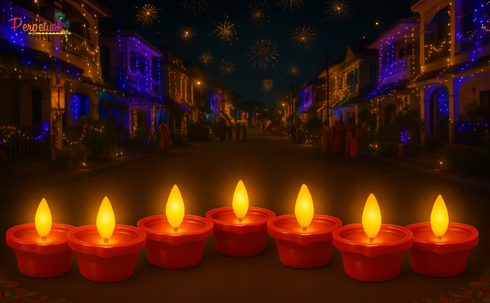 LED Light Water Sensor Diyas Plastic with, Ambient Lights, (Pack of 6/12/18/24)